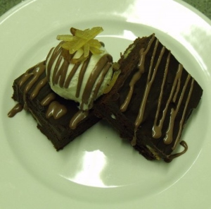 Jamaican Coffee Brownie with Baileys Ganache
